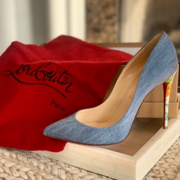 Christian Louboutin Pigalle Follies 100 Denim - Picture 2 of 12